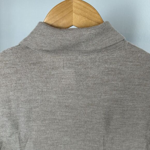 Christian Lacroix Sweater Shirt Mens Small Beige 100% Extra Fine Merino Wool - Picture 6 of 9